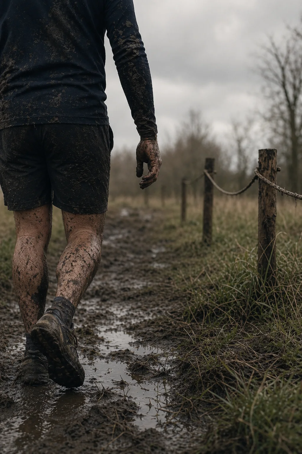 Paul tijdens een Viking Run — weerbaarheid in de modder